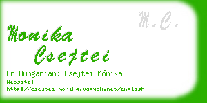 monika csejtei business card